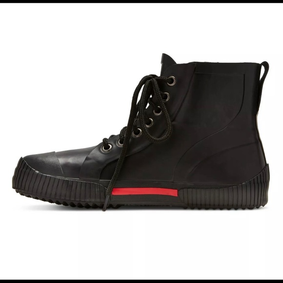 Black Rubber High Top Rain Boots, 6.5 😎 - Picture 7 of 7